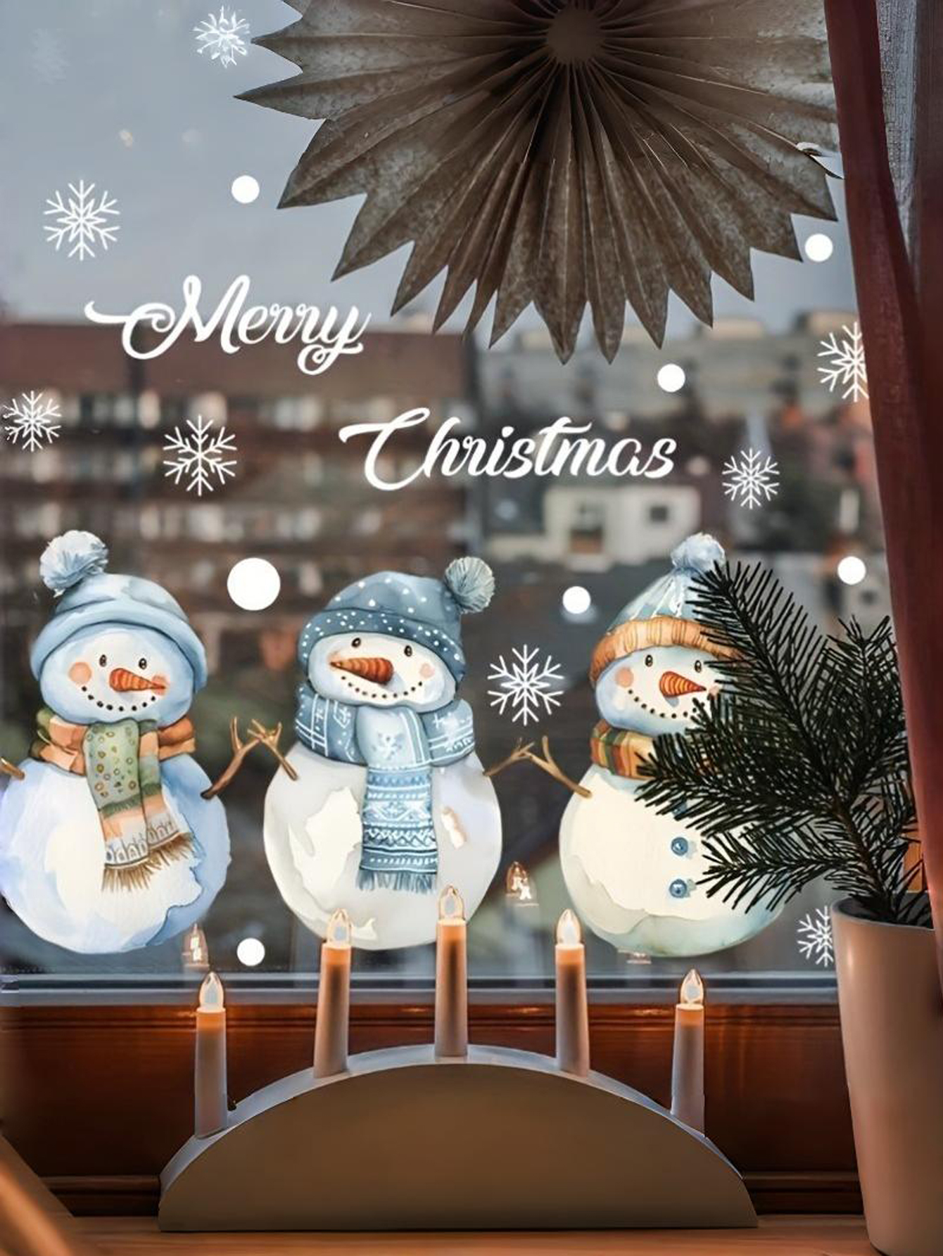 Custom Snowman Christmas Window Stickers